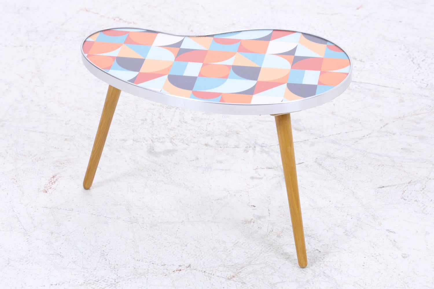 Vintage Nierentisch mit Muster | Mid Century Blumentisch | Beistelltische 60er Jahre