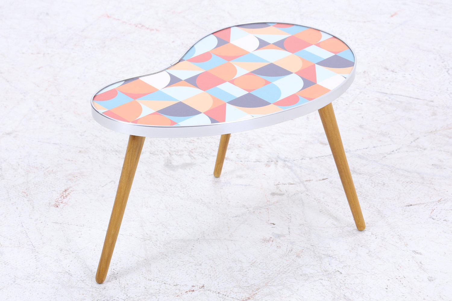 Vintage Nierentisch mit Muster | Mid Century Blumentisch | Beistelltische 60er Jahre