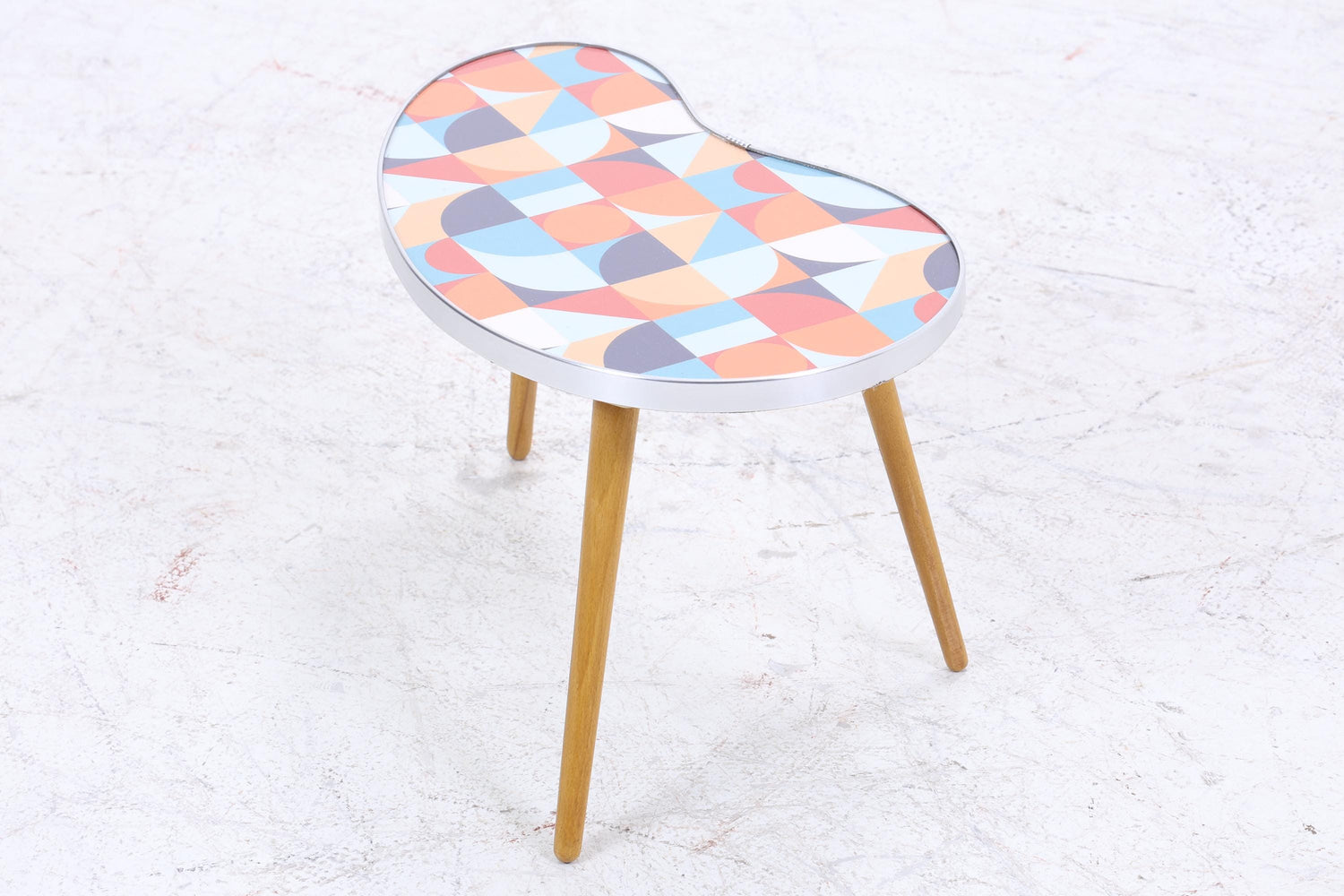 Vintage Nierentisch mit Muster | Mid Century Blumentisch | Beistelltische 60er Jahre