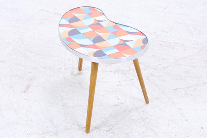 Vintage Nierentisch mit Muster | Mid Century Blumentisch | Beistelltische 60er Jahre