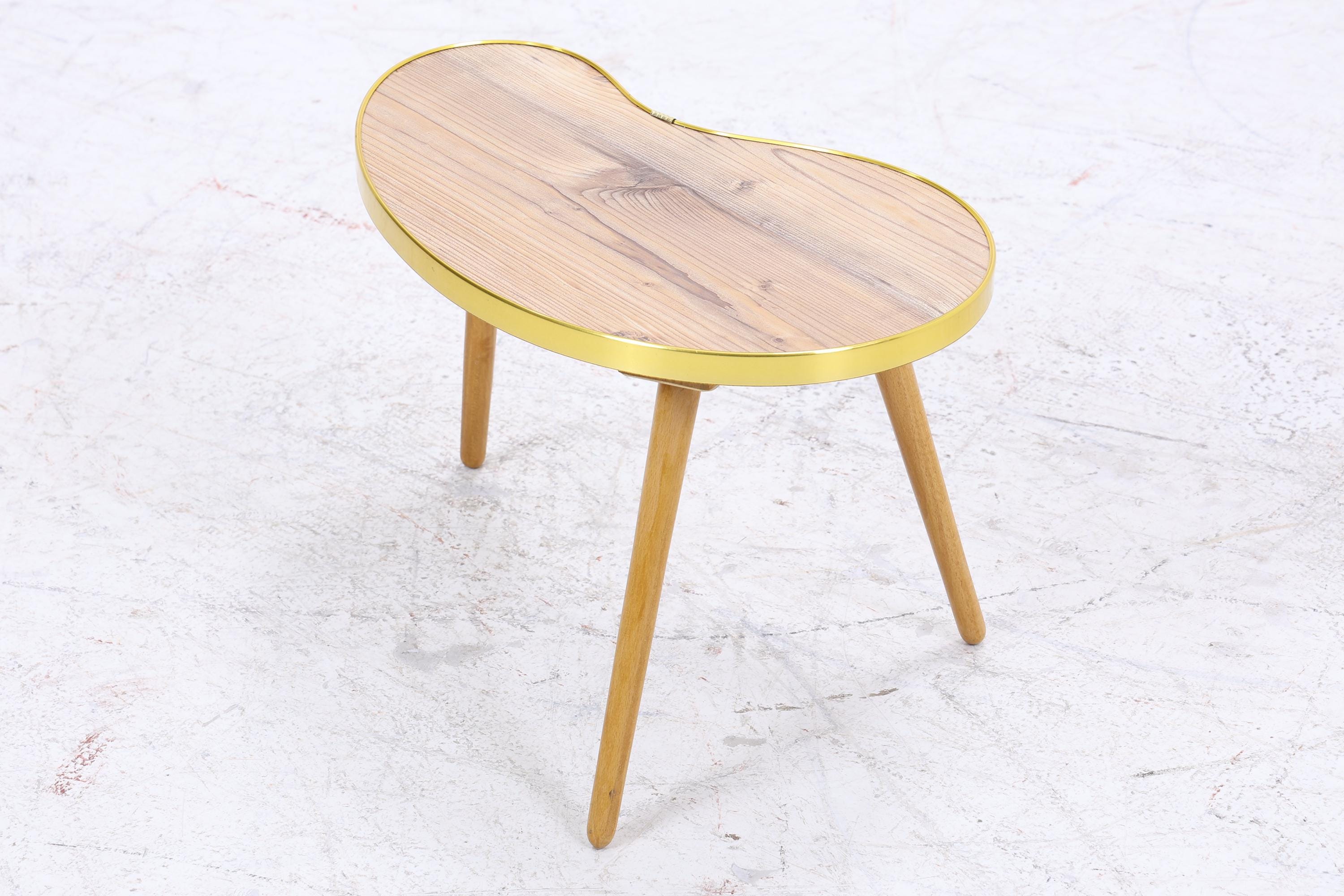 Vintage Nierentisch | Mid Century Blumentisch | Beistelltische Holz 60er Jahre