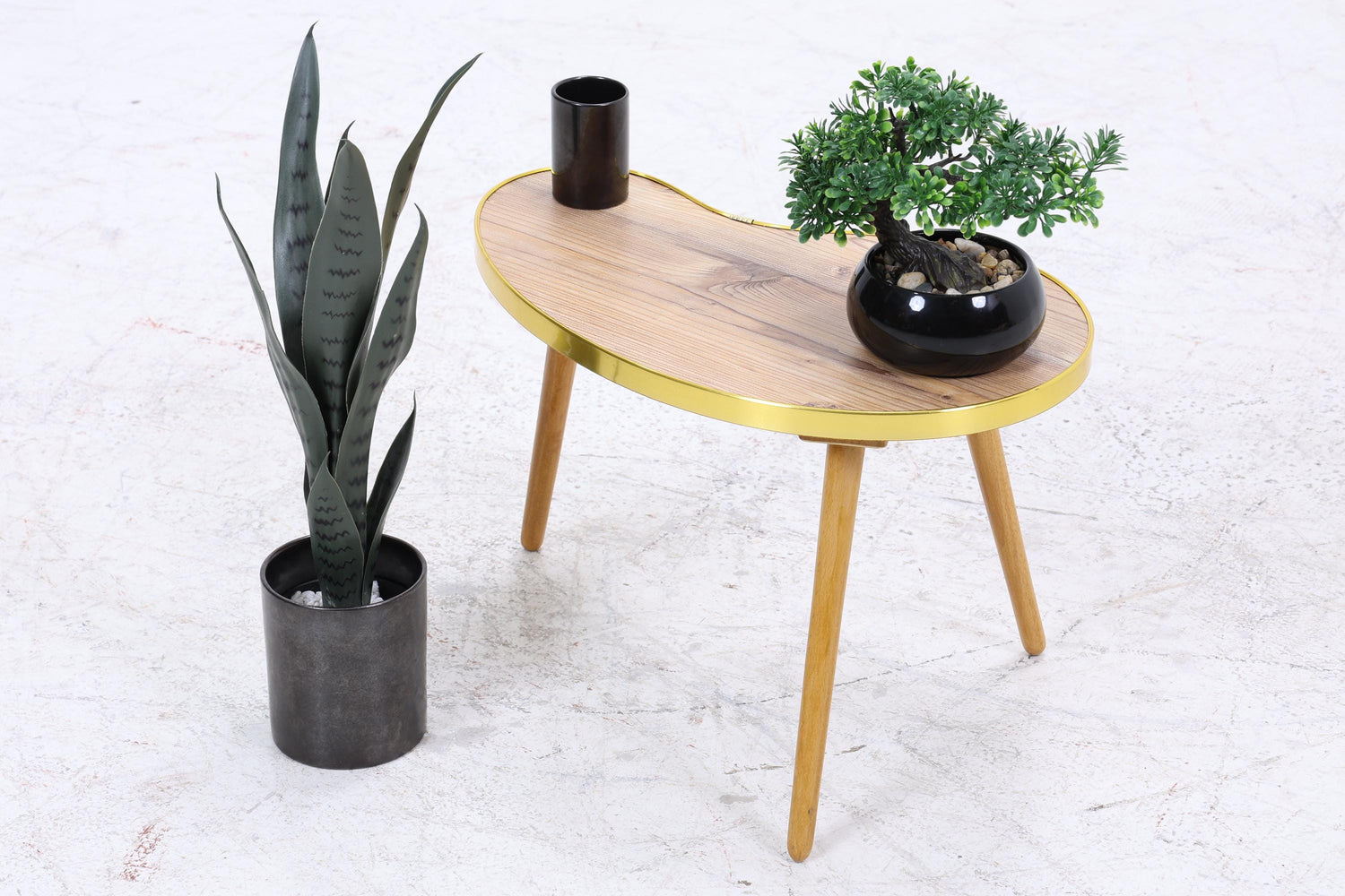 Vintage Nierentisch | Mid Century Blumentisch | Beistelltische Holz 60er Jahre