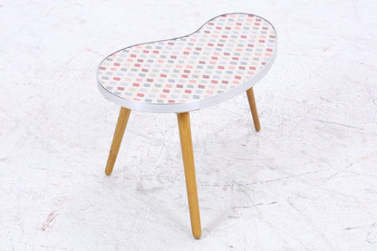 Vintage Nierentisch mit Muster | Mid Century Blumentisch | Beistelltische 60er Jahre