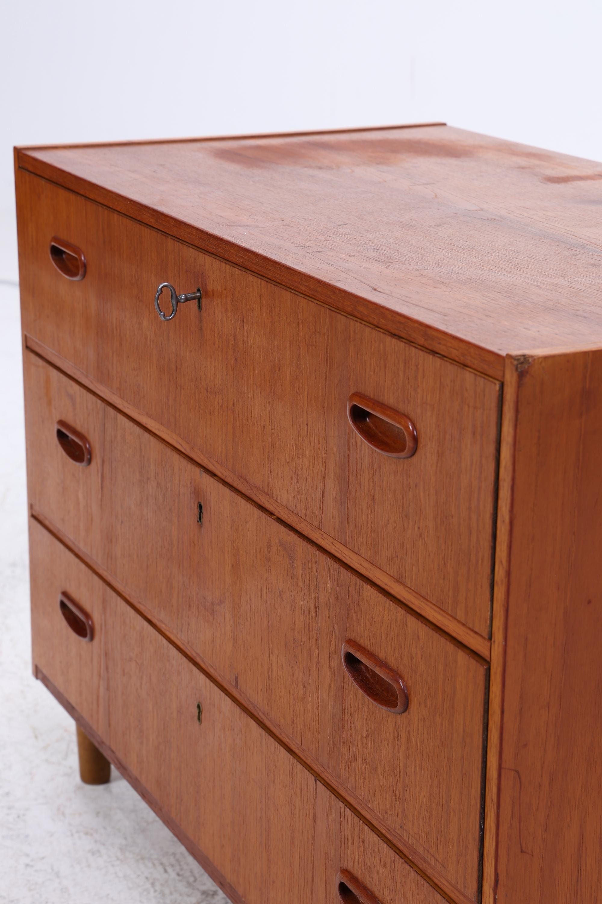 Vintage Teak Kommode | Mid Century Schubladen Schrank Holz Aufbewahrung 60er 70er