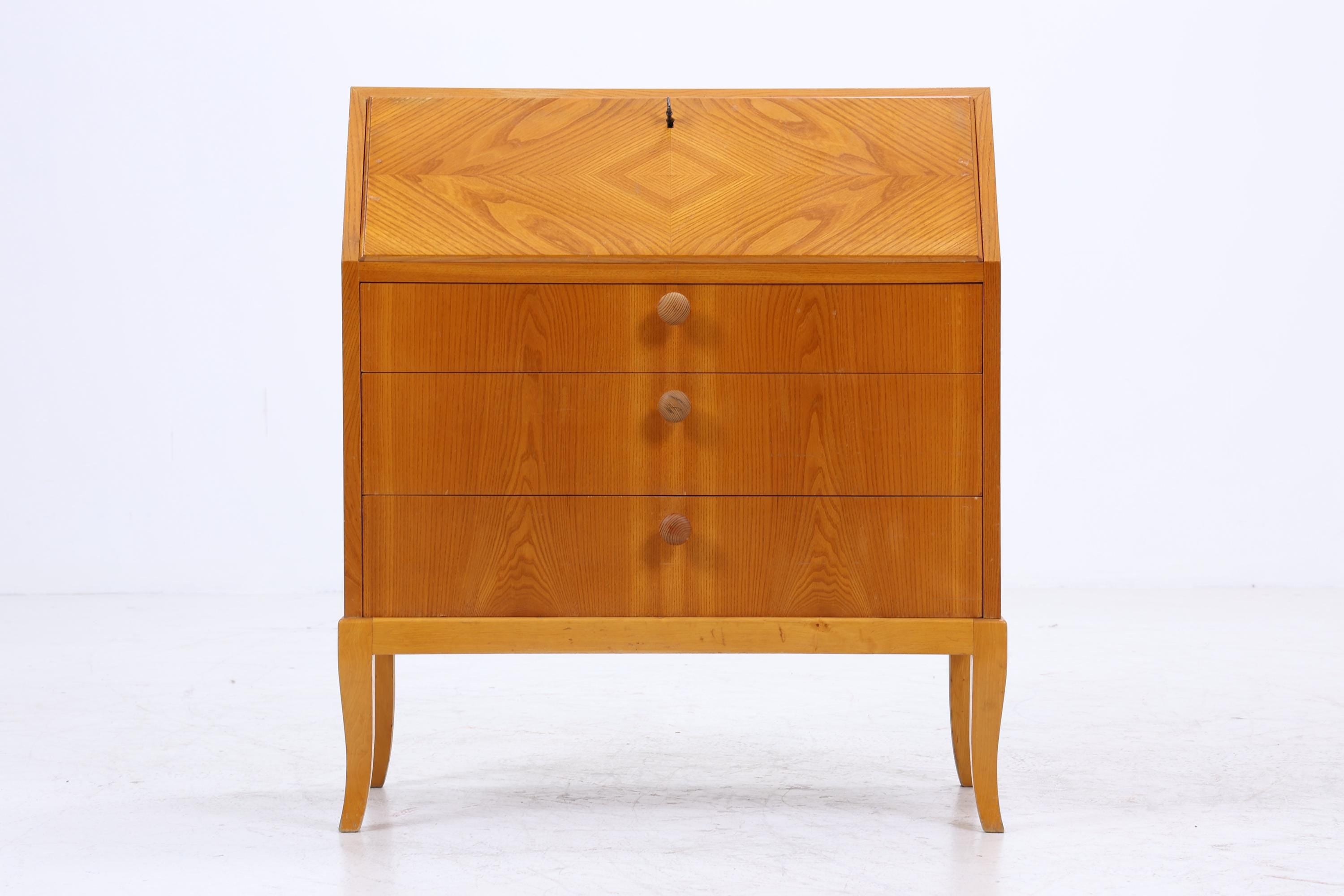 Vintage Sekretär 60er Jahre | Mid Century Schreibtisch Schrank Arbeitstisch Retro Holz Aufbewahrung