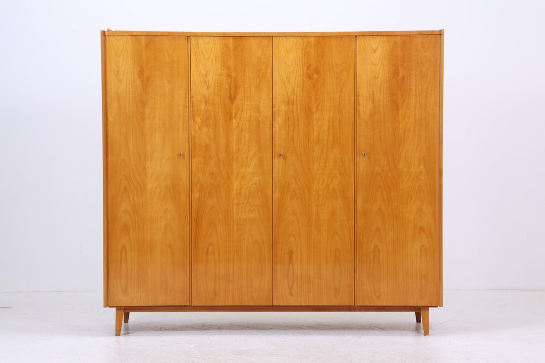 Wunderschöner Vintage Kleiderschrank | Mid Century Wäscheschrank | 60er Jahre Schrank | mit Kleiderstange &amp; Fächern