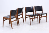 4er Set Teak Stühle von Erik Buch "Modell 89" | Mid Century Danish Design Leder Optik Stuhl | Vintage Designer