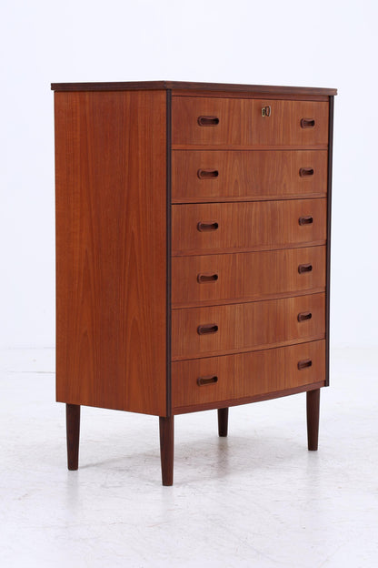Vintage Teak Schubladen Kommode | Mid Century Danish Design Schrank Tallboy Holz Aufbewahrung 60er 70er