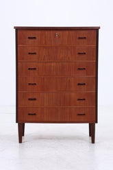 Vintage Teak Schubladen Kommode | Mid Century Danish Design Schrank Tallboy Holz Aufbewahrung 60er 70er