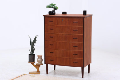 Vintage Teak Schubladen Kommode | Mid Century Danish Design Schrank Tallboy Holz Aufbewahrung 60er 70er