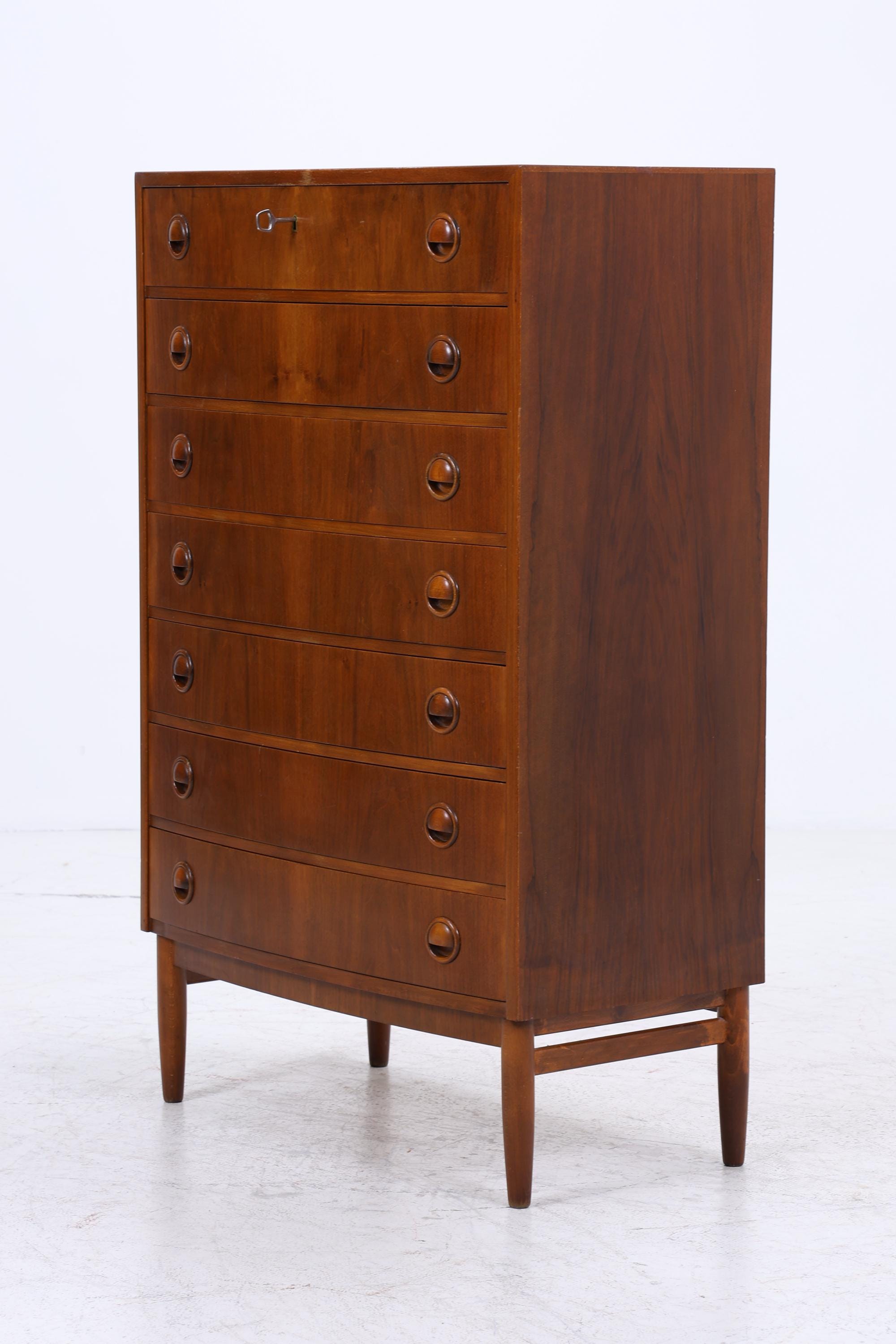Vintage Teak Schubladen Kommode von Kai Kristiansen | Mid Century Tallboy Danish Design Aufbewahrung 60er Jahre