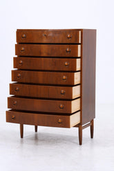Vintage Teak Schubladen Kommode von Kai Kristiansen | Mid Century Tallboy Danish Design Aufbewahrung 60er Jahre