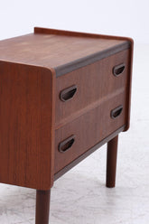 Vintage Teak Mini Kommode 60er Jahre | Danish Design Mid Century Holz Nachttisch mit Schubladen Aufbewahrung