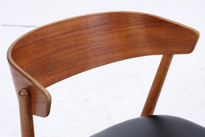 4er Set Teak Stühle von Helge Sibast "Modell 7" | Mid Century Danish Design Leder Stuhl | Vintage Designer