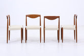 4er Set Teak Stühle Bambi Serie von Rolf Rastad & Adolf Relling für Gustav Bahus | Mid Century Danish Design Leder Stuhl | Vintage Designer