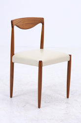 4er Set Teak Stühle Bambi Serie von Rolf Rastad & Adolf Relling für Gustav Bahus | Mid Century Danish Design Leder Stuhl | Vintage Designer