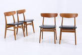 4er Set Teak Stühle von Farstrup Møbler | Mid Century Danish Design Leder Stuhl | Vintage Designer
