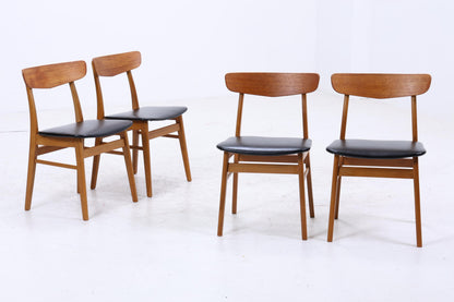 4er Set Teak Stühle von Farstrup Møbler | Mid Century Danish Design Leder Stuhl | Vintage Designer
