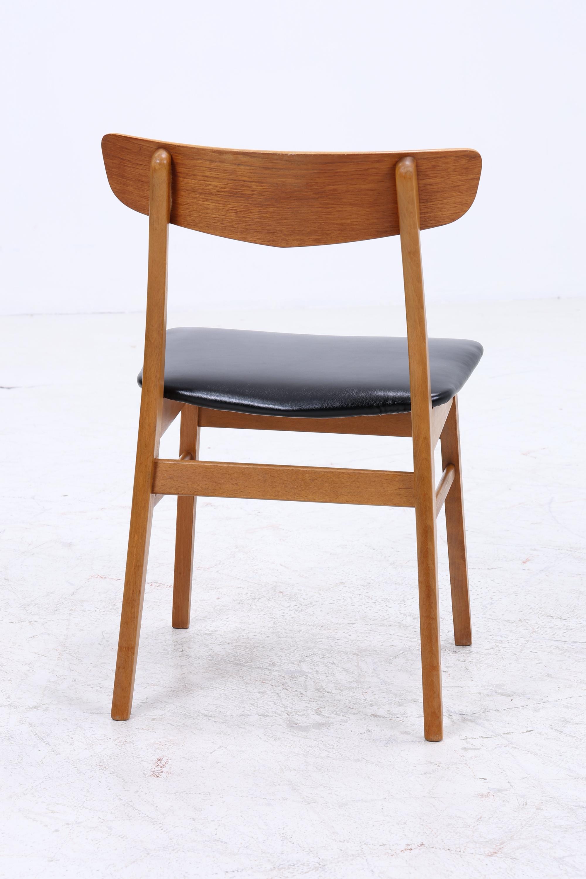 4er Set Teak Stühle von Farstrup Møbler | Mid Century Danish Design Leder Stuhl | Vintage Designer