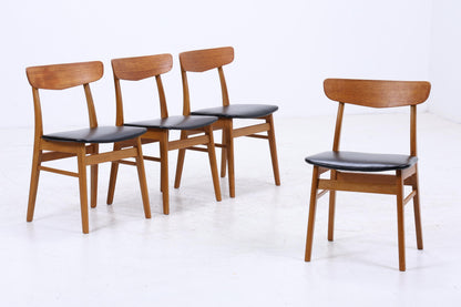4er Set Teak Stühle von Farstrup Møbler | Mid Century Danish Design Leder Stuhl | Vintage Designer