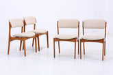 4er Set Teak Stühle von Erik Buch "Modell 49" für OD Møbler | Mid Century Danish Design Stoff Stuhl | Vintage Designer