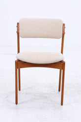 4er Set Teak Stühle von Erik Buch "Modell 49" für OD Møbler | Mid Century Danish Design Stoff Stuhl | Vintage Designer