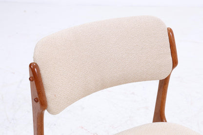 4er Set Teak Stühle von Erik Buch "Modell 49" für OD Møbler | Mid Century Danish Design Stoff Stuhl | Vintage Designer