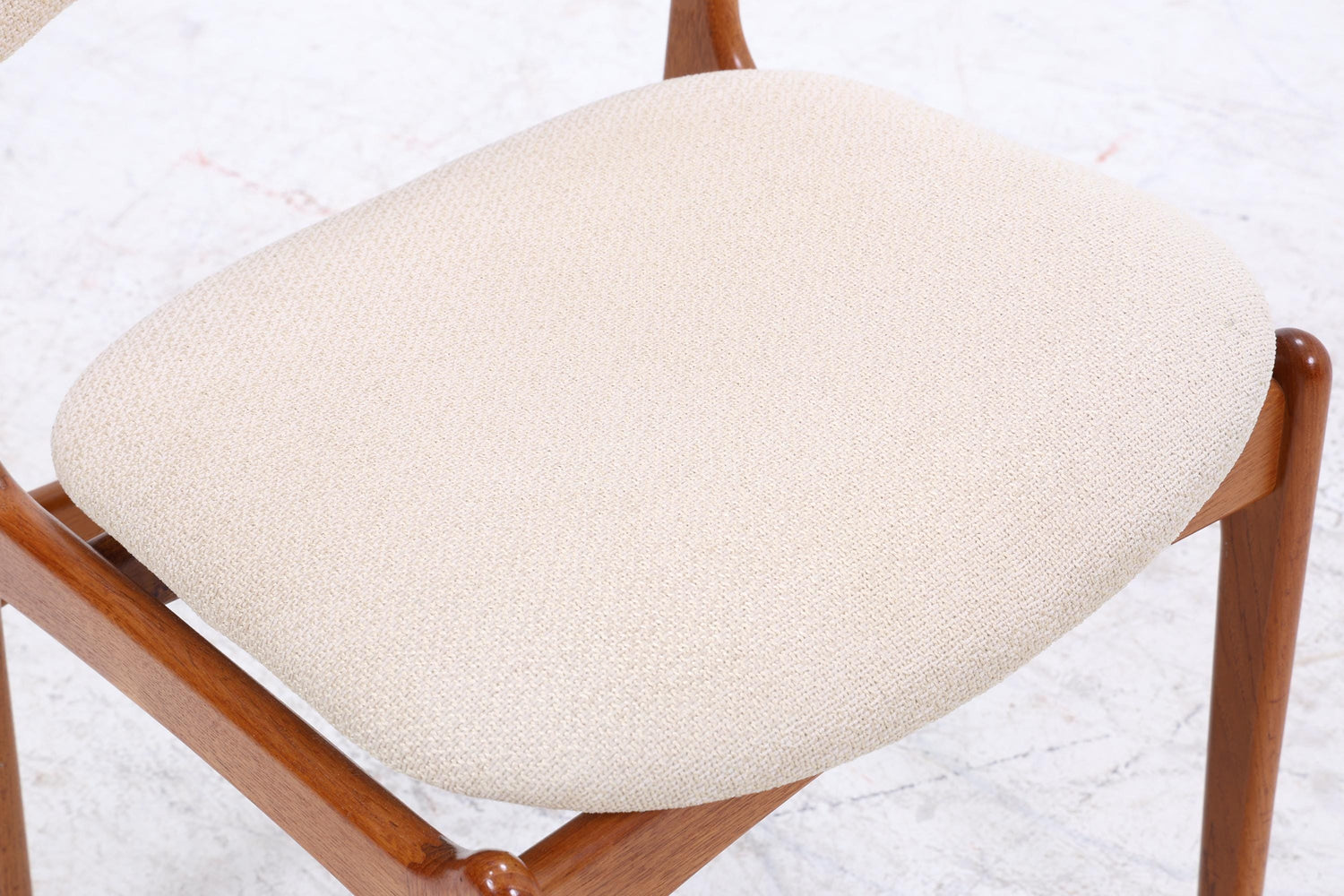 4er Set Teak Stühle von Erik Buch "Modell 49" für OD Møbler | Mid Century Danish Design Stoff Stuhl | Vintage Designer