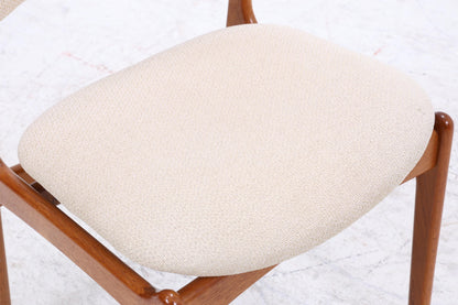 4er Set Teak Stühle von Erik Buch "Modell 49" für OD Møbler | Mid Century Danish Design Stoff Stuhl | Vintage Designer