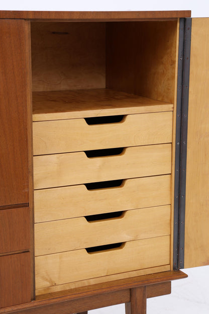 Vintage Highboard 60er Jahre | Mid Century Sideboard Schubladen Schrank Holz Aufbewahrung