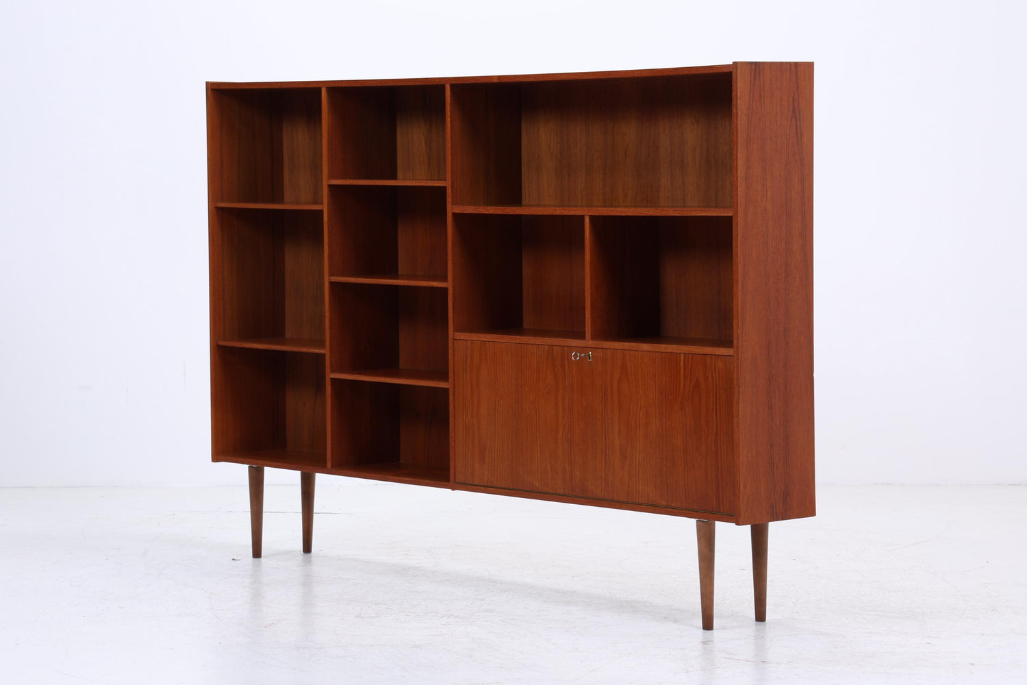 Vintage Teak Regal 60er Jahre | Mid Century Bücherregal Retro Schrank Holz Aufbewahrung