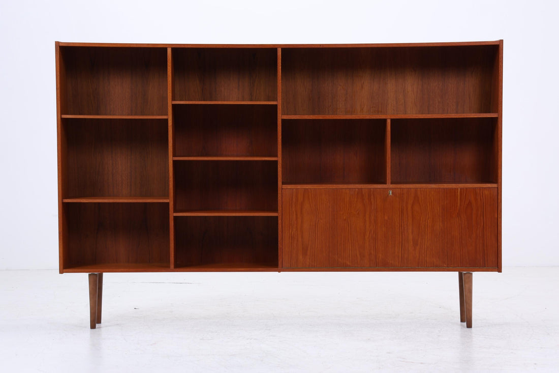Vintage Teak Regal 60er Jahre | Mid Century Bücherregal Retro Schrank Holz Aufbewahrung