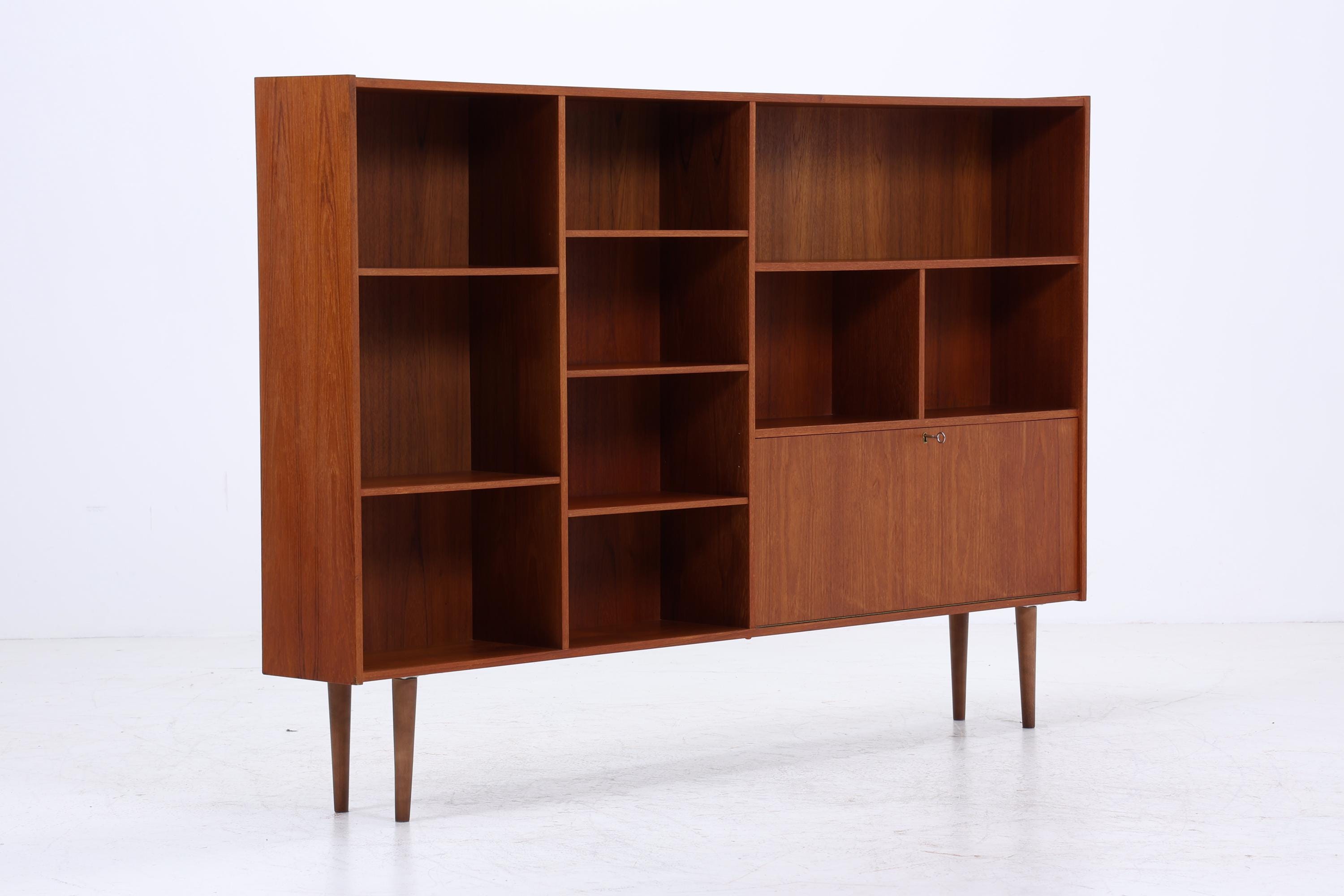 Vintage Teak Regal 60er Jahre | Mid Century Bücherregal Retro Schrank Holz Aufbewahrung