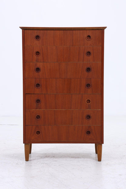 Vintage Teak Schubladen Kommode | Mid Century Danish Design Schrank Tallboy Holz Aufbewahrung 60er 70er