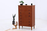 Vintage Teak Schubladen Kommode | Mid Century Danish Design Schrank Tallboy Holz Aufbewahrung 60er 70er