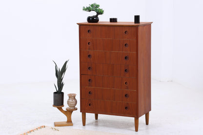 Vintage Teak Schubladen Kommode | Mid Century Danish Design Schrank Tallboy Holz Aufbewahrung 60er 70er