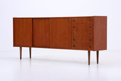 Vintage Teak Sideboard 60er Jahre | Danish Design Mid Century Anrichte mit Schubladen &amp; Fächern Retro Holz Aufbewahrung
