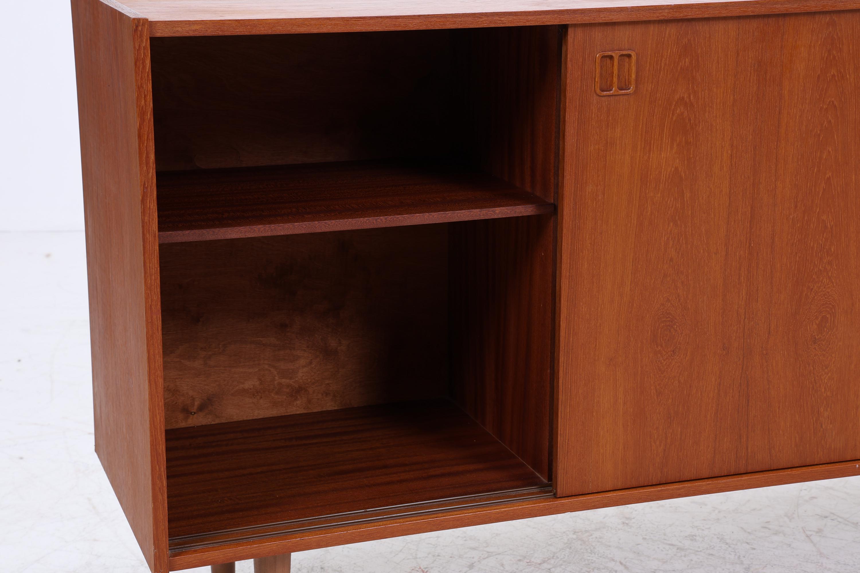 Vintage Teak Sideboard 60er Jahre | Danish Design Mid Century Anrichte mit Schubladen &amp; Fächern Retro Holz Aufbewahrung