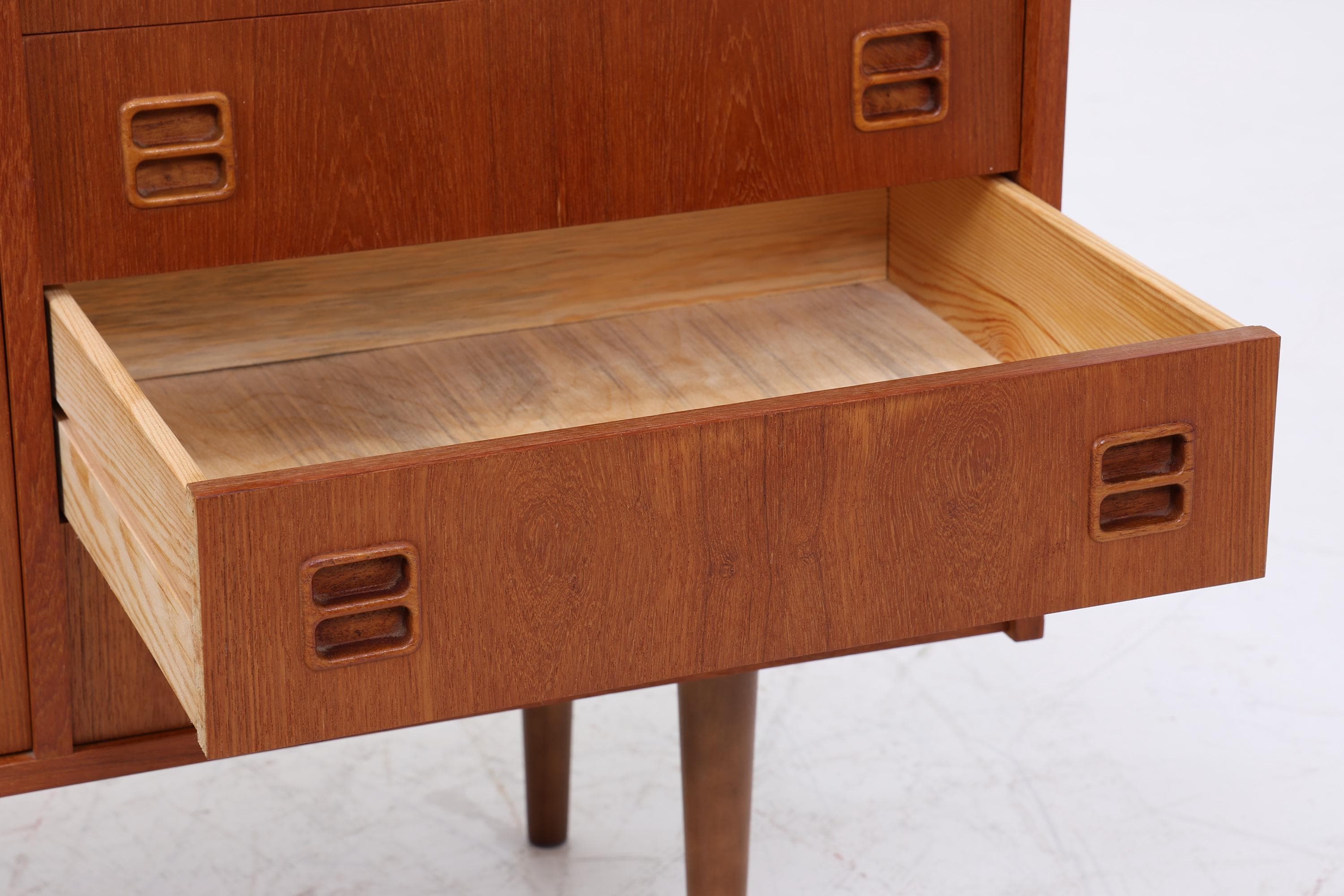 Vintage Teak Sideboard 60er Jahre | Danish Design Mid Century Anrichte mit Schubladen &amp; Fächern Retro Holz Aufbewahrung