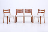 4er Set Teak Stühle von EMC Møbler | Mid Century Danish Design Stoff Stuhl | Vintage Designer