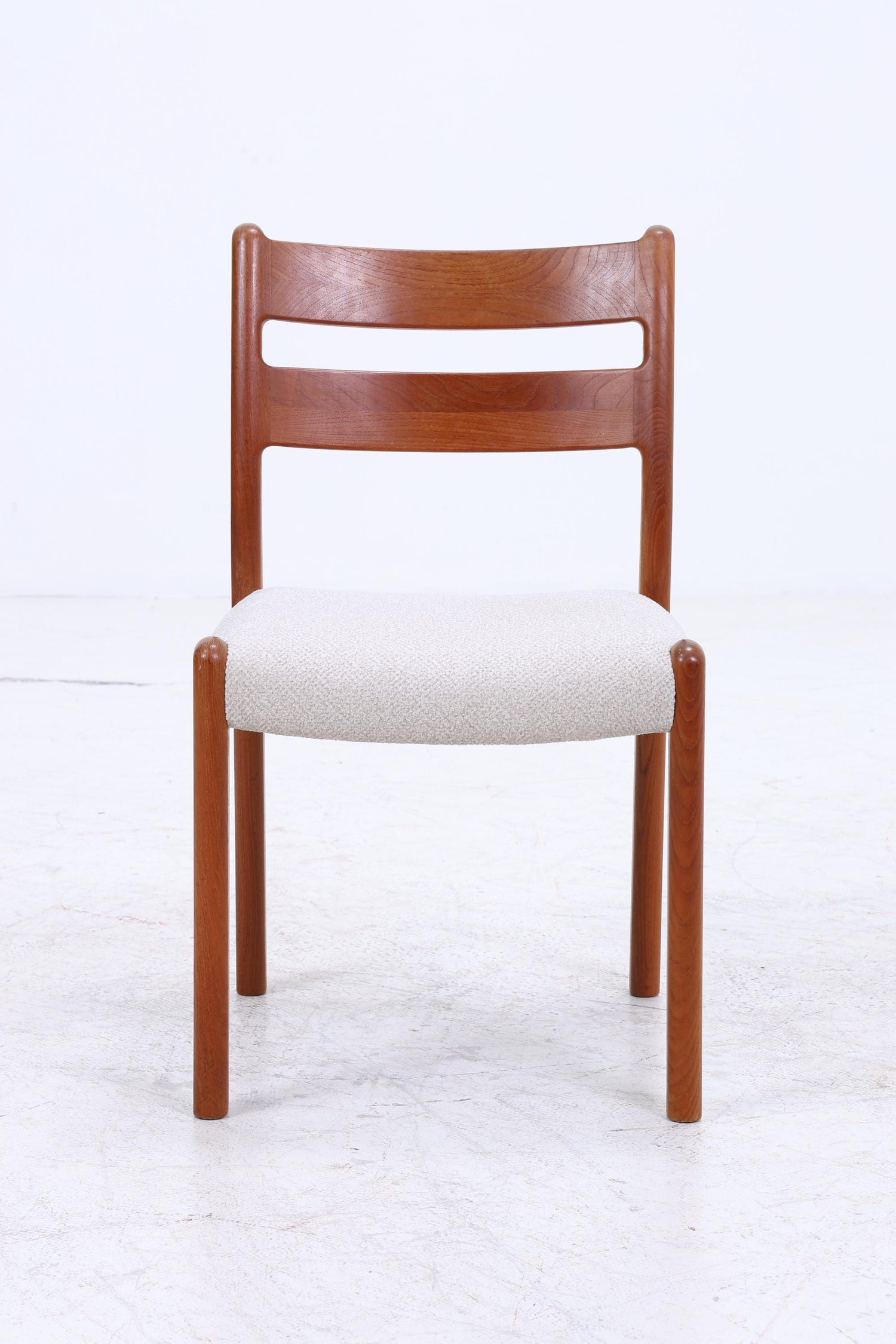 4er Set Teak Stühle von EMC Møbler | Mid Century Danish Design Stoff Stuhl | Vintage Designer