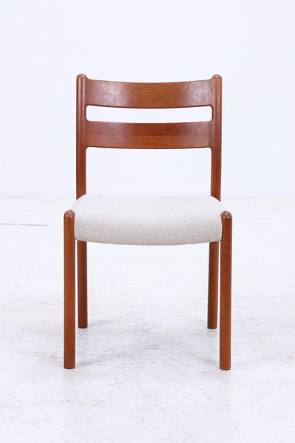 4er Set Teak Stühle von EMC Møbler | Mid Century Danish Design Stoff Stuhl | Vintage Designer