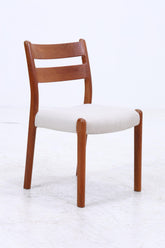 4er Set Teak Stühle von EMC Møbler | Mid Century Danish Design Stoff Stuhl | Vintage Designer