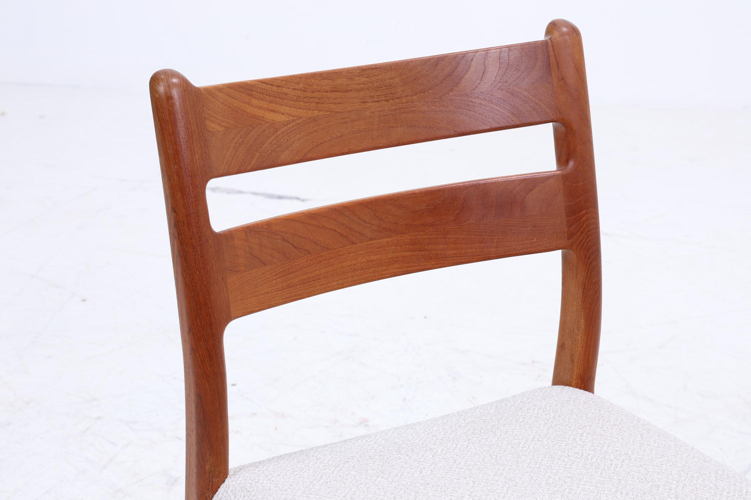 4er Set Teak Stühle von EMC Møbler | Mid Century Danish Design Stoff Stuhl | Vintage Designer