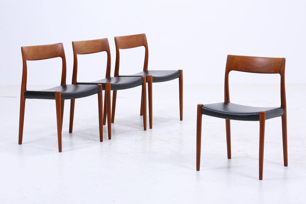 4er Set Teak Stühle von Niels Otto Møller für JL Møllers