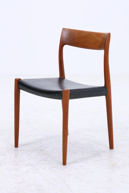 4er Set Teak Stühle von Niels Otto Møller für JL Møllers | Mid Century Danish Design Leder Stuhl | Vintage Designer