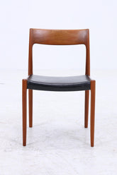 4er Set Teak Stühle von Niels Otto Møller für JL Møllers | Mid Century Danish Design Leder Stuhl | Vintage Designer
