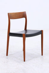 4er Set Teak Stühle von Niels Otto Møller für JL Møllers | Mid Century Danish Design Leder Stuhl | Vintage Designer