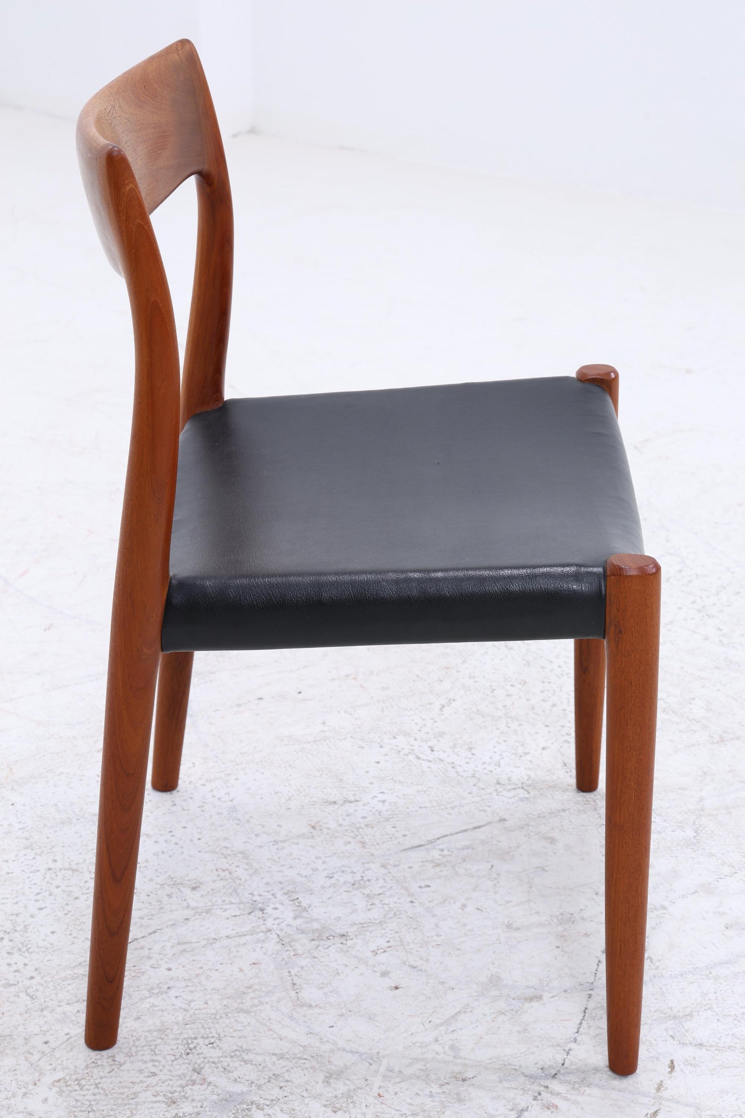 4er Set Teak Stühle von Niels Otto Møller für JL Møllers | Mid Century Danish Design Leder Stuhl | Vintage Designer