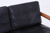 Mid Century Ledersofa von Illum Wikkelsø für Niels Eilersen / Musterring | Teak Sofa 60er Jahre